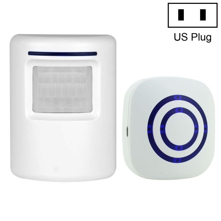 FY-0256 2 in 1 PIR Infrared Sensors (Transmitter + Receiver) Wireless Doorbell Alarm Detector for Home / Office / Shop / Factory, EU Plug, FY-0256 Doorbell Alarm, FY-0256 Doorbell Alarm Detector