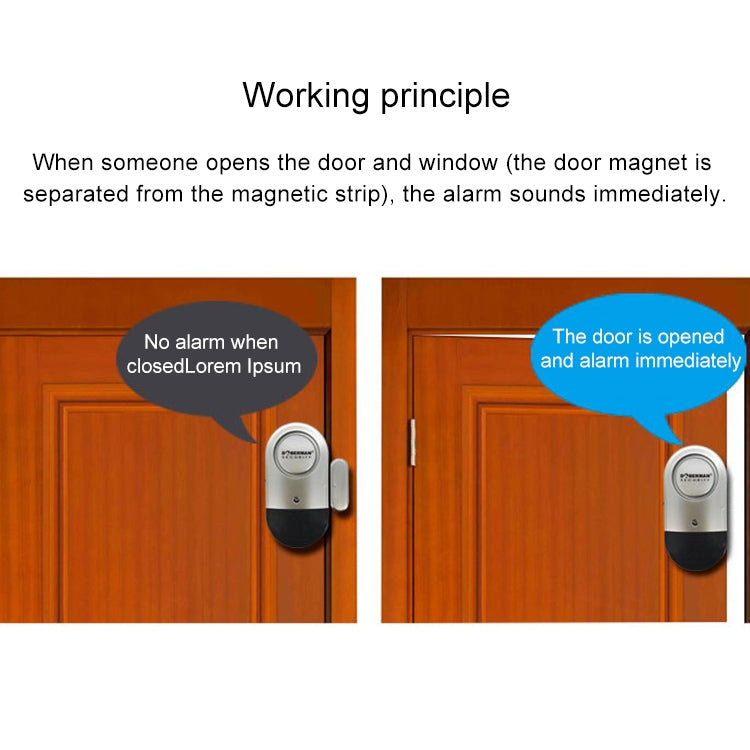 DOBERMAN SE-0701 Oval Household Anti-theft Door and Window Magnetic Spring Sensor Super Loud Simple Alarm, SE-0701