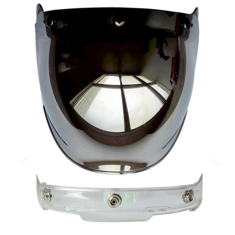 Soman Motorcycle Bubble Visor Open Face Helmet Visor Helmet Windshield Shield with Transparent Frame