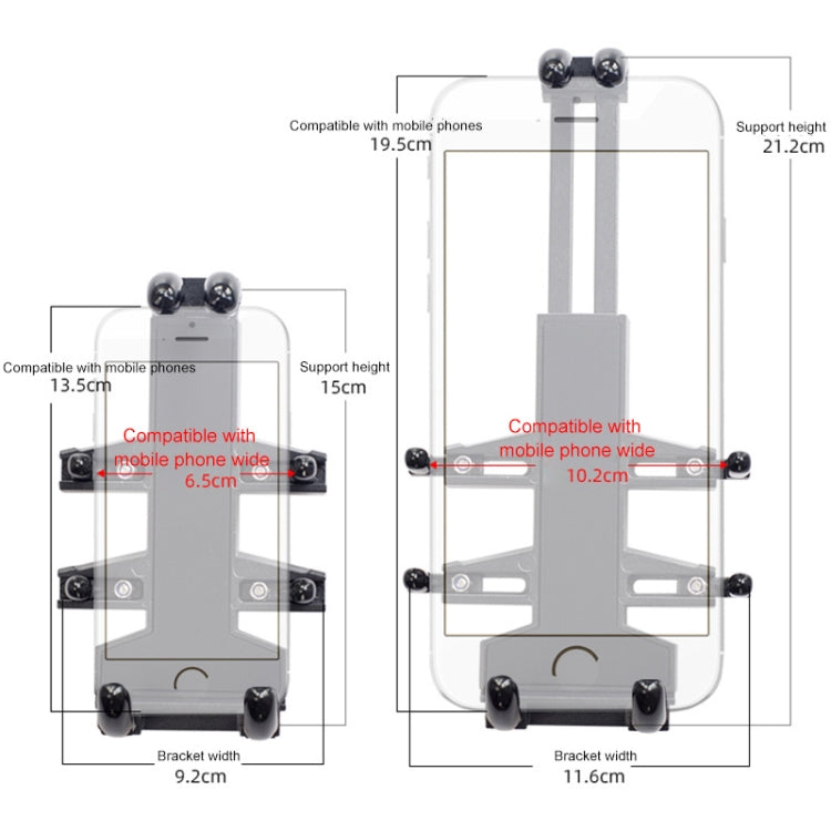M8 Bolt Ball-Head Motorcycle Multi-function Eight-jaw Aluminum Phone Navigation Holder Bracket, M8 Bolt