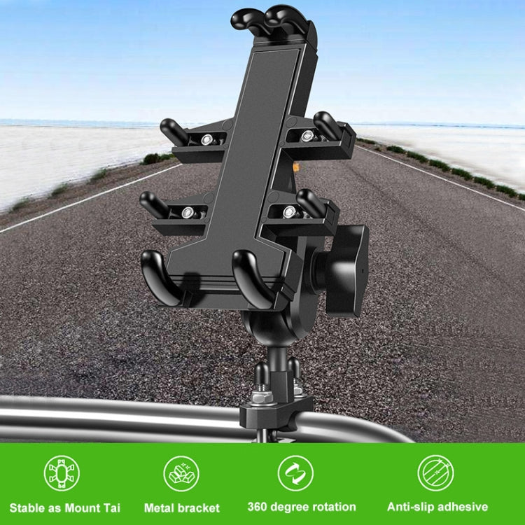 M8 Bolt Ball-Head Motorcycle Multi-function Eight-jaw Aluminum Phone Navigation Holder Bracket, M8 Bolt