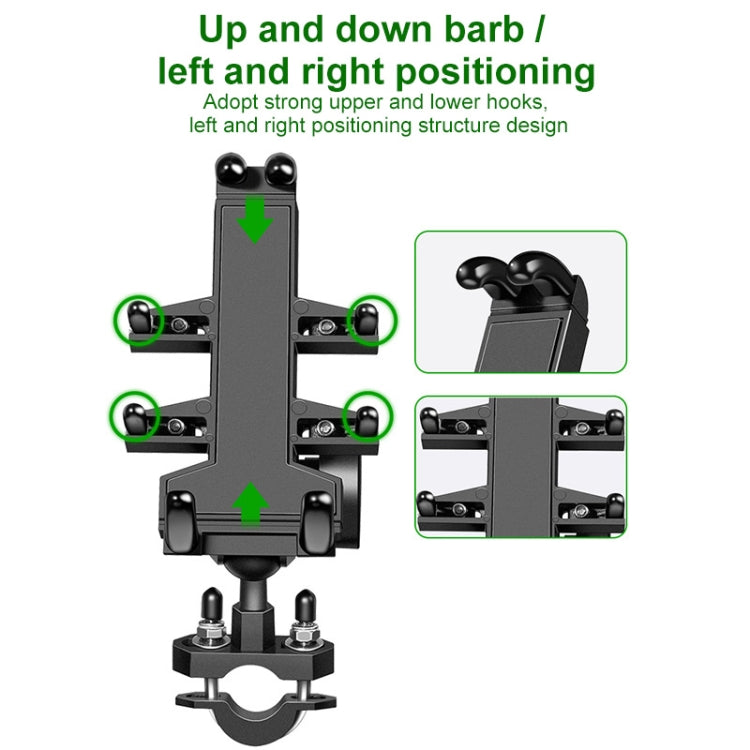 M8 Bolt Ball-Head Motorcycle Multi-function Eight-jaw Aluminum Phone Navigation Holder Bracket, M8 Bolt