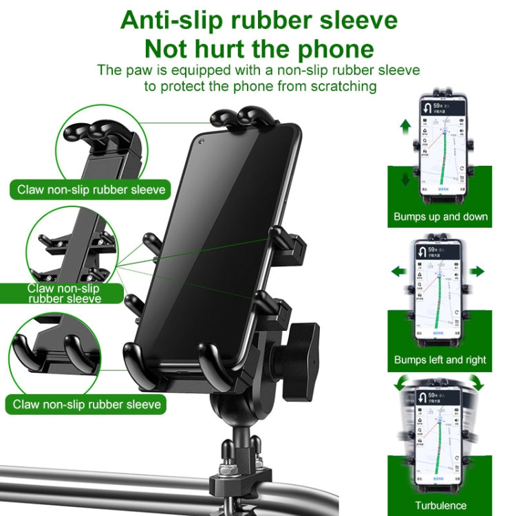 M8 Bolt Ball-Head Motorcycle Multi-function Eight-jaw Aluminum Phone Navigation Holder Bracket, M8 Bolt