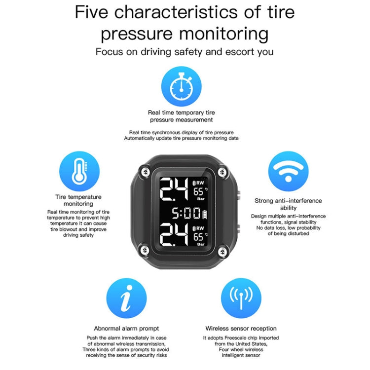 M4 Motorcycles Tire Pressure Monitor with Holder, M4