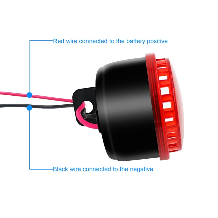 Motorcycle Brakes Horn with Red LED Light 12V 6 Tones + LED Lamp, Brakes Horn