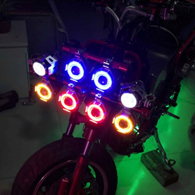 U7 10W 1000LM CREE LED Life Waterproof Headlamp Light with Angel Eyes Light for Motorcycle / SUV, DC 12V, U7 10W 1000LM Blue Light, U7 10W 1000LM Red Light