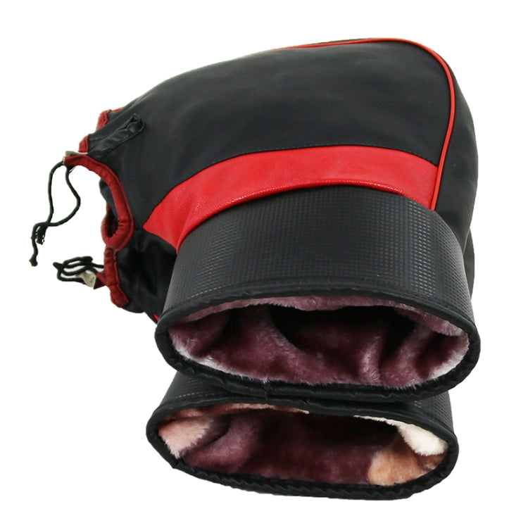 1 Pair Motorcycle Water & Wind Resistant Winter Warm Ski Riding Gloves, PU Gloves