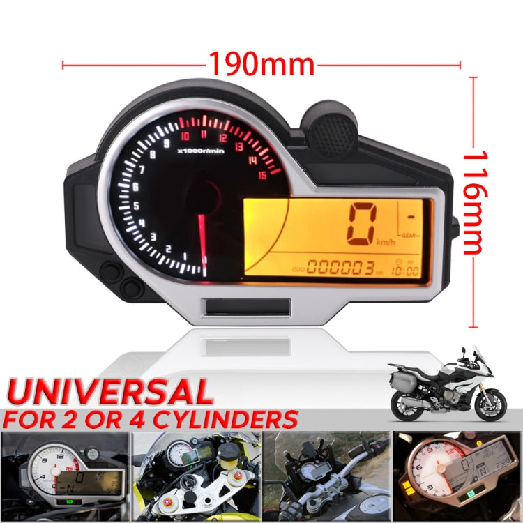 Speedpark Universal Motorcycle Instrument Colorful LED LCD N1-6 Speedometer Odometer Tachometer, Motorcycle Instrument