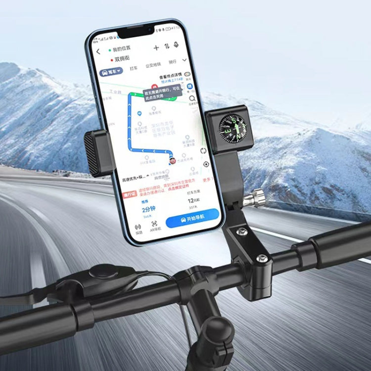 Motorcycle Spherical Compass Phone Holder, Handlebar without Light, Handlebar without Light (Black), Handlebar without Light (Green)