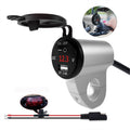 ZH-975A1 Motorcycle Aluminum Alloy Waterproof Mobile Phone Single USB Charger with Red Voltmeter, ZH-975A1