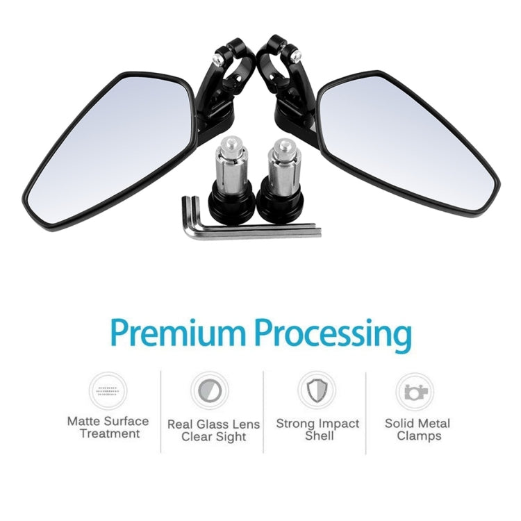 Universal 7 / 8 inch 22mm Modified Motorcycle Side Rearview Mirror, 7 / 8 inch 22mm (White)