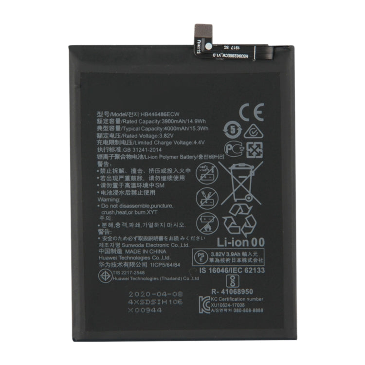 HB446486ECW for Huawei Honor 9X Li-ion Polymer Battery, For Huawei Honor 9X