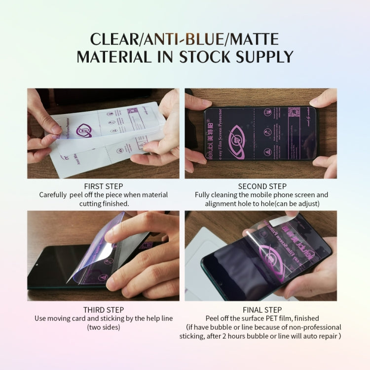 50 PCS 12 x 18cm Phone HD TPU Soft Hydrogel Film Supplies for Intelligent Protector Cutter, 12 x 18cm HD Film