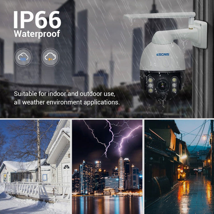 ESCAM Q5068 H.265 5MP Pan / Tilt / 4X Zoom WiFi Waterproof IP Camera, Support ONVIF Two Way Talk & Night Vision, AU Plug, UK Plug, US Plug, EU Plug, AU Plug