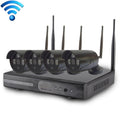4CH HD 720P 1.0 Mega Pixel 2.4GHz WiFi IP Bullet Camera + NVR Kit, 4CH HD