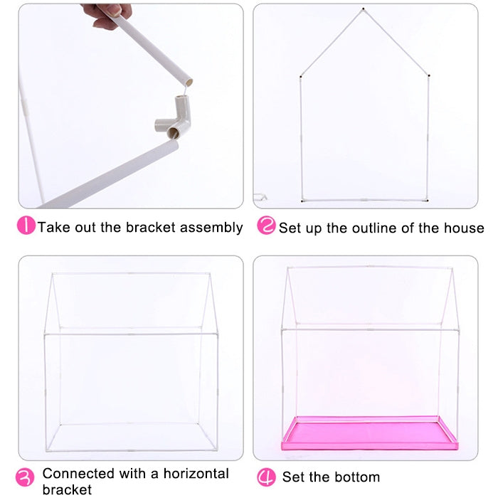 Household Children Printing Play Tent Small Game House with Mat, with Mat (Black White), with Mat (Pink), with Mat (Green), with Mat (Light Pink)