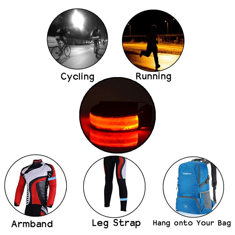 LED Flash Safety Reflective Nylon Light Rechargeable Sports Wrist Belt, Rechargeable Red, Rechargeable Yellow, Rechargeable Green, Rechargeable Blue
