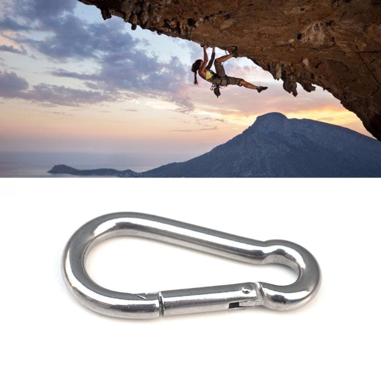 M10 Stainless Steel Carabiner Spring Hook Multi-tool Mountaineering Buckle Lock Camping Hook Rope, Inner Diameter: 9.74mm, M10