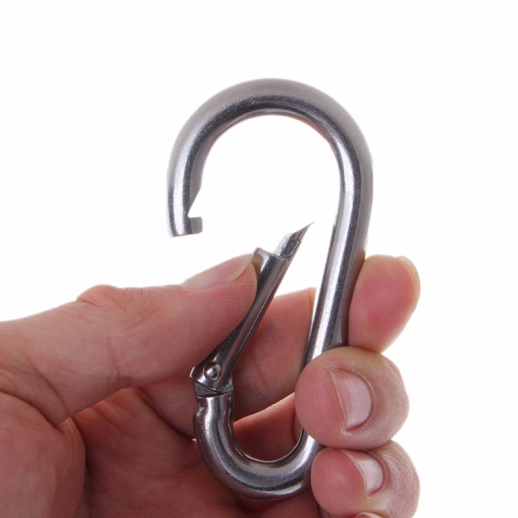 M10 Stainless Steel Carabiner Spring Hook Multi-tool Mountaineering Buckle Lock Camping Hook Rope, Inner Diameter: 9.74mm, M10