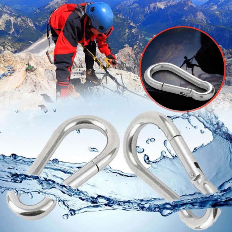 M10 Stainless Steel Carabiner Spring Hook Multi-tool Mountaineering Buckle Lock Camping Hook Rope, Inner Diameter: 9.74mm, M10