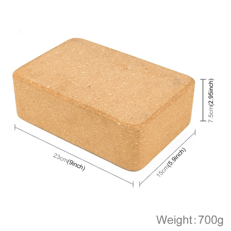 High-density Natural Green Tasteless Fitness Supplies Auxiliary Cork Yoga Brick(Light Brown), 23 x 15 x 7.5cm Brown