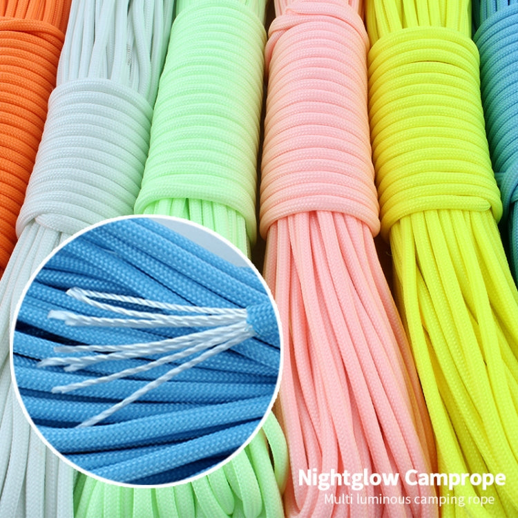 20m 9-Core Nylon+Polyester Full-light Outdoor Camping Tent Rescue Bundled Fluorescent Climbing Rope, 20m Pink, 20m Green, 20m Blue, 20m White, 20m Yellow, 20m Orange