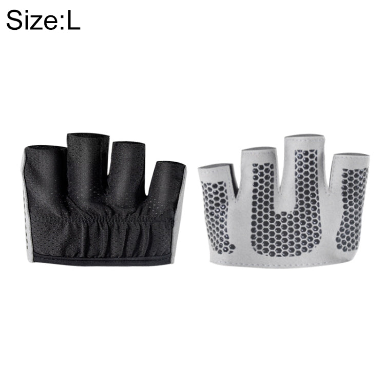 Half Finger Yoga Gloves Anti-skid Sports Gym Palm Protector, Size: L, Palm Circumference: 19cm, Size: L