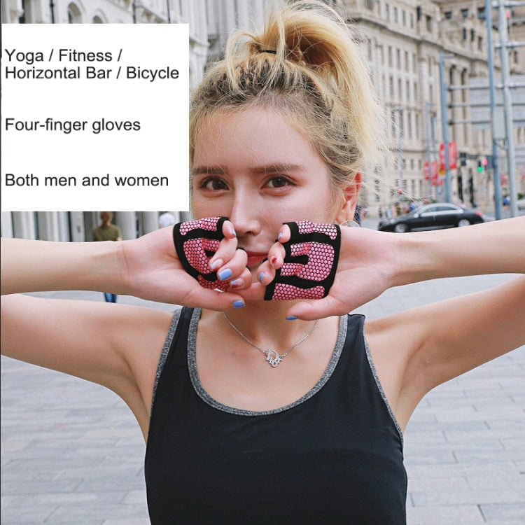 Half Finger Yoga Gloves Anti-skid Sports Gym Palm Protector, Size: L, Palm Circumference: 19cm, Size: L