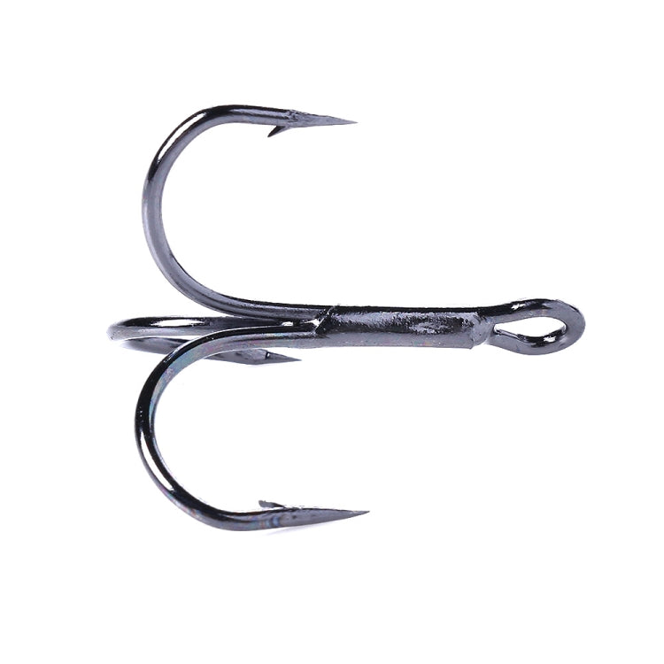 HENGJIA 20 PCS Classic Black High Carbon Steel Fishing Three-jaw Treble Hooks, 10# FH022