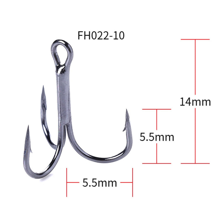 HENGJIA 20 PCS Classic Black High Carbon Steel Fishing Three-jaw Treble Hooks, 10# FH022