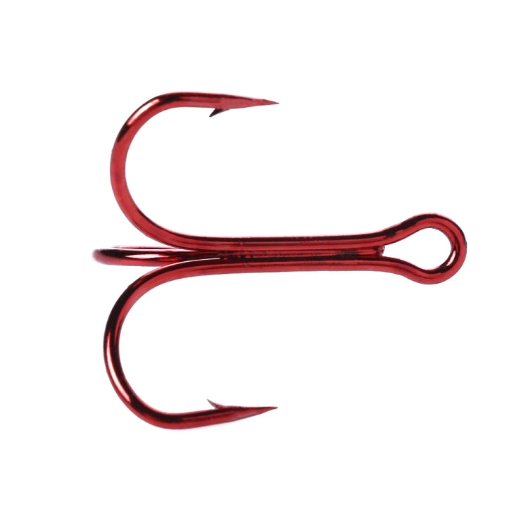 HENGJIA 20 PCS Classic Red High Carbon Steel Fishing Three-jaw Treble Hooks, 6# FH023