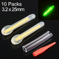 10 Packs OCEAN SUN Bulb Shape Luminous Float Night Fishing Light Stick, Visibility: 25m, Size: 3.0 x 25mm, Bulb Shape, Visibility: 25m