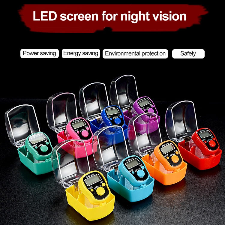 High Quality Ring Counter With LED Light, Electronic Finger Ring Counter, Random Color Delivery, 1 PCS