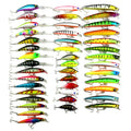 HENGJIA 43 PCS Fly Fishing Lure Set 6 Models Fishing Tackle Plastic Hard Bait Lure Wobbler Carp, 43 PCS