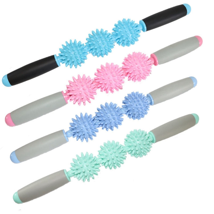 Yoga Health Care Triple Hedgehog Balls Neck Leg Hand Muscle Massage Stick