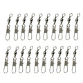 20pcs 8# 3.5cm Fishing Connectors Barrel Swivel with Safety Snap Ring, 20pcs 8# 3.5cm
