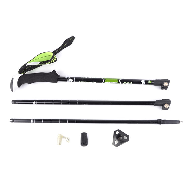 KODENOR Outdoor Mountaineering Portable Foldable Carbon Fibre Straight Handle Alpenstocks Trekking Poles, Length : 63-135CM, Length : 63-135CM (Black Yellow), Length : 63-135CM (Black+green), Length : 63-135CM (Black Blue)