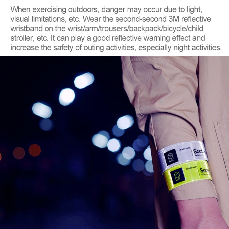 2 PCS Original Xiaomi Youpin Scotchlite Reflective Wristband Safety Reflective Wrist Belt, 2 PCS