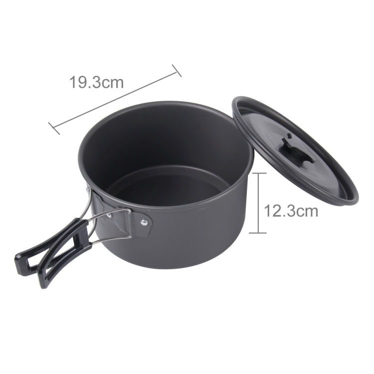 DS-500 Outdoor Camping Ultra Light Weight 15 Piece Cookware Stackable Set for 4-5 People, Size: Large, DS-500 Size: Large