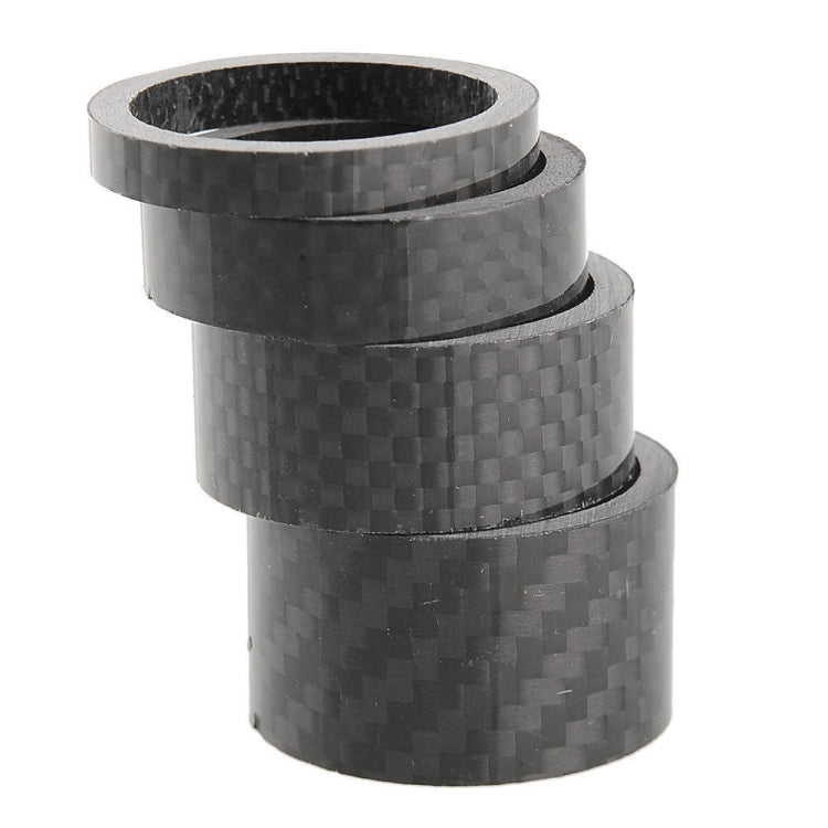 Bicycle Front Fork Headset Carbon Fiber Gasket Stem Wrist Backing Ring 3K Carbon Fiber 5 / 10 / 15 / 20mm, 4pcs /Set