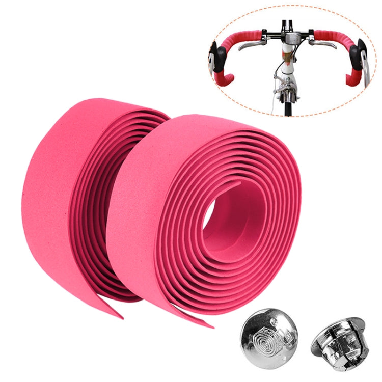 1 Pair Cycling Road Bike Sports Bicycle Cork Handlebar Tape Wrap + 2 Bar Plug, 2m White, 2m Yellow, 2m Black, 2m Pink, 2m Green, 2m Grey, 2m Blue, 2m Red, 2m Baby Blue