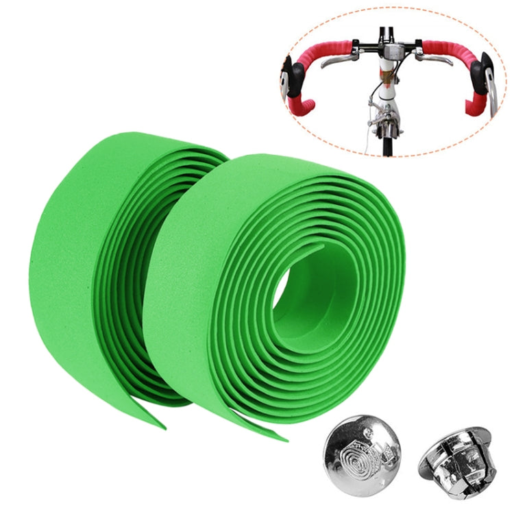 1 Pair Cycling Road Bike Sports Bicycle Cork Handlebar Tape Wrap + 2 Bar Plug, 2m Green, 2m Grey, 2m Blue, 2m Red, 2m Baby Blue, 2m White, 2m Yellow, 2m Black, 2m Pink
