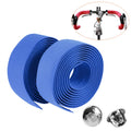 1 Pair Cycling Road Bike Sports Bicycle Cork Handlebar Tape Wrap + 2 Bar Plug, 2m Blue, 2m Red, 2m White, 2m Yellow, 2m Black, 2m Pink, 2m Green