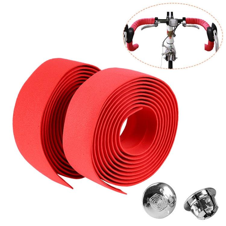 1 Pair Cycling Road Bike Sports Bicycle Cork Handlebar Tape Wrap + 2 Bar Plug, 2m White, 2m Yellow, 2m Black, 2m Pink, 2m Green, 2m Grey, 2m Blue, 2m Red, 2m Baby Blue