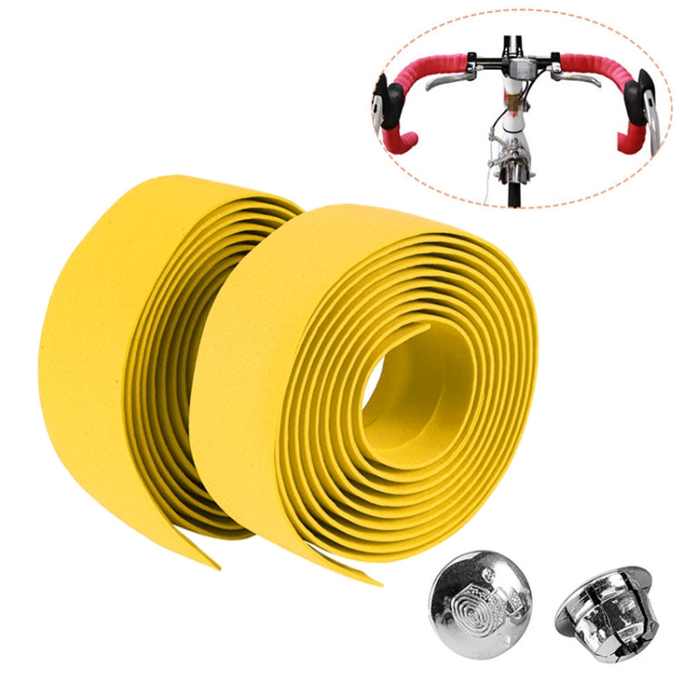 1 Pair Cycling Road Bike Sports Bicycle Cork Handlebar Tape Wrap + 2 Bar Plug, 2m White, 2m Yellow, 2m Black, 2m Pink, 2m Green, 2m Grey, 2m Blue, 2m Red, 2m Baby Blue