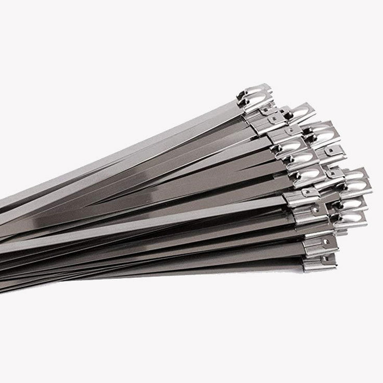 100 PCS 4.6x150mm Stainless Steel Metal Cable Ties Tie Zip Wrap Exhaust Heat Straps Induction Pipe, 4.6x150mm