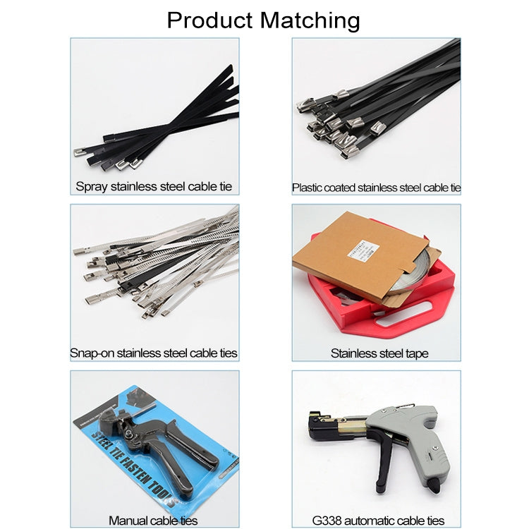 100 PCS 4.6x300mm Stainless Steel Metal Cable Ties Tie Zip Wrap Exhaust Heat Straps Induction Pipe, 4.6x300mm
