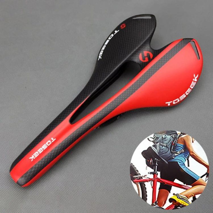 TOSEEK Road Bike Carbon Fiber Seat Bicycle Hollow Seat Saddle, 3K Texture + Extinction, Extinction(Green), Extinction(Grey), Extinction(Blue), Extinction(Red), Extinction(White), Extinction(Yellow), Extinction(Black), Extinction(Orange)
