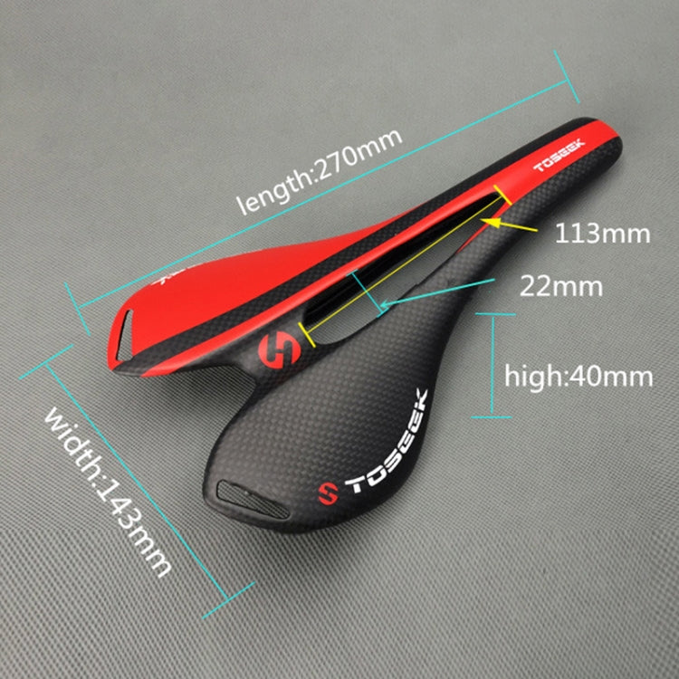 TOSEEK Road Bike Carbon Fiber Seat Bicycle Hollow Seat Saddle, 3K Texture + Extinction, Extinction(Green), Extinction(Grey), Extinction(Blue), Extinction(Red), Extinction(White), Extinction(Yellow), Extinction(Black), Extinction(Orange)