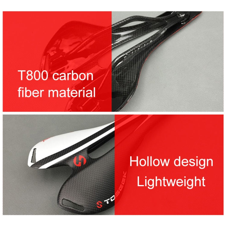 TOSEEK Road Bike Carbon Fiber Seat Bicycle Hollow Seat Saddle, 3K Texture + Extinction, Extinction(Green), Extinction(Grey), Extinction(Blue), Extinction(Red), Extinction(White), Extinction(Yellow), Extinction(Black), Extinction(Orange)